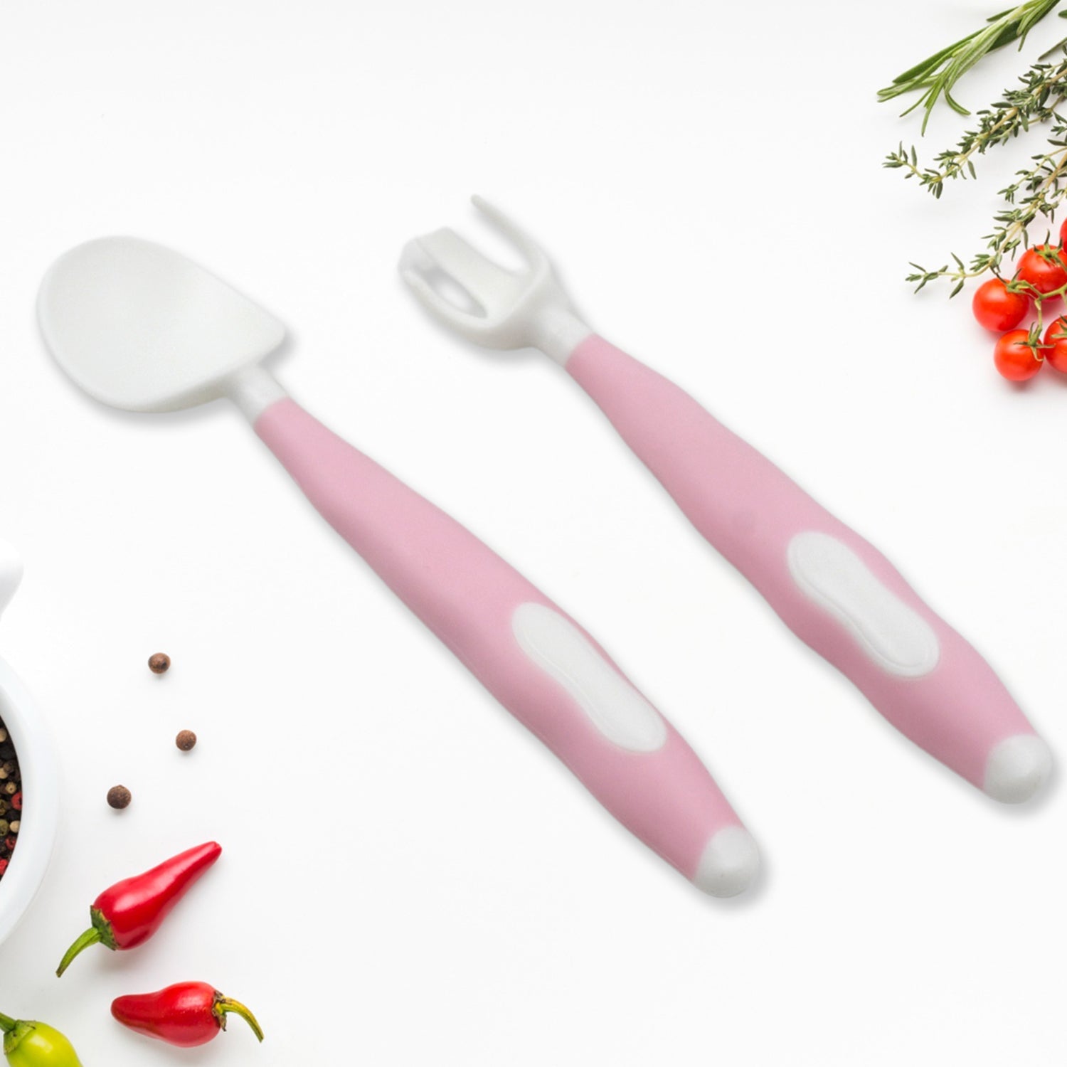 Silicone Bendable Kids Spoon & Fork Set – Toddler Self-Feeding Utensils (2 Pc Set) Silicone Bendable Kids Spoon & Fork Set – Toddler Self-Feeding Utensils (2 Pc Set)